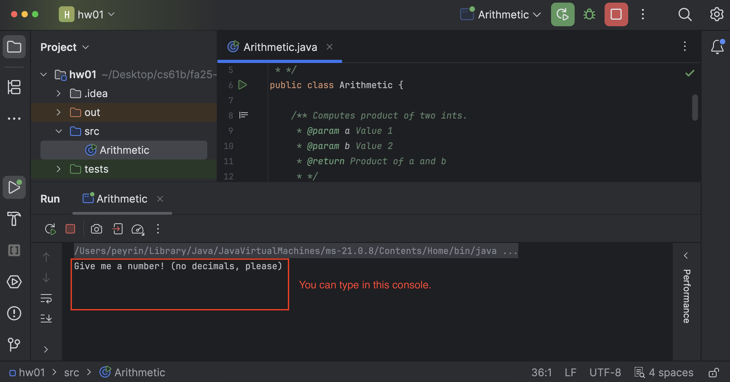 Arithmetic prompt