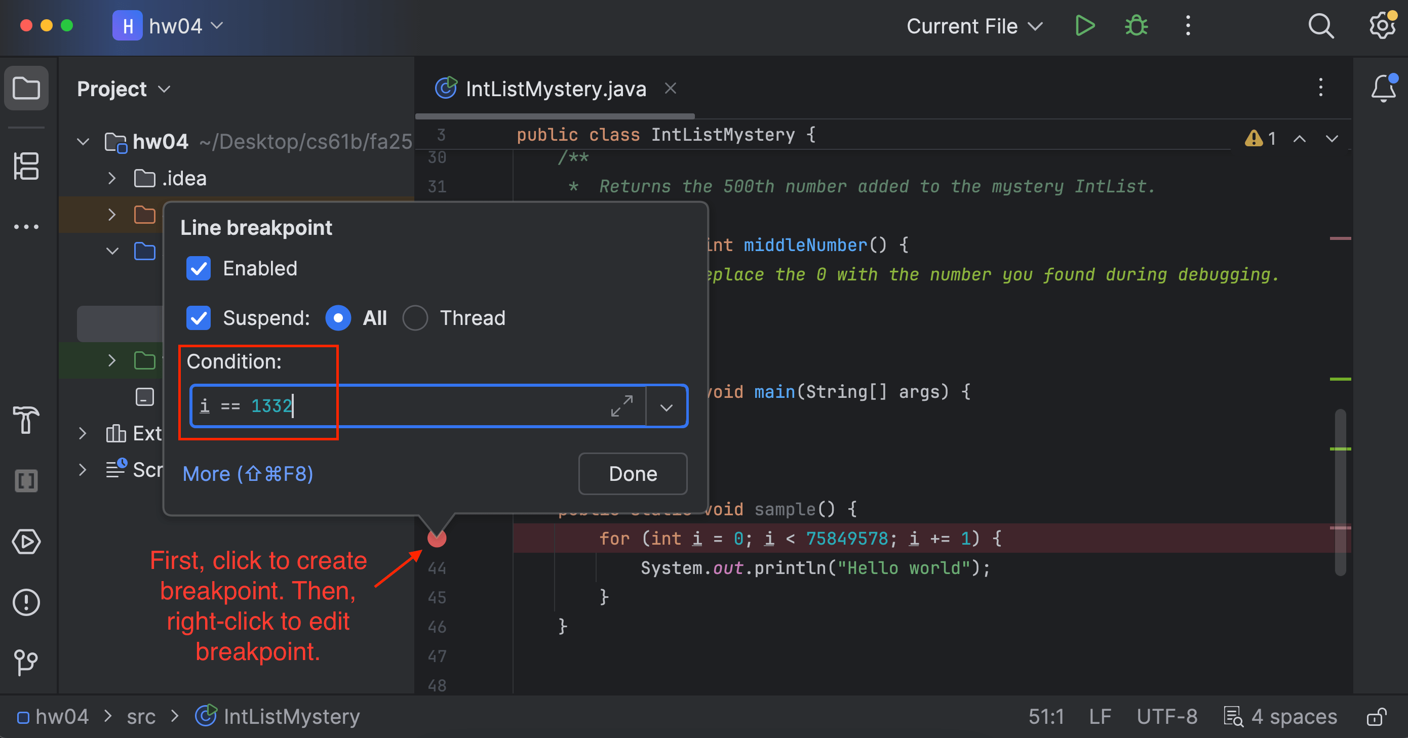 Conditional Breakpoint