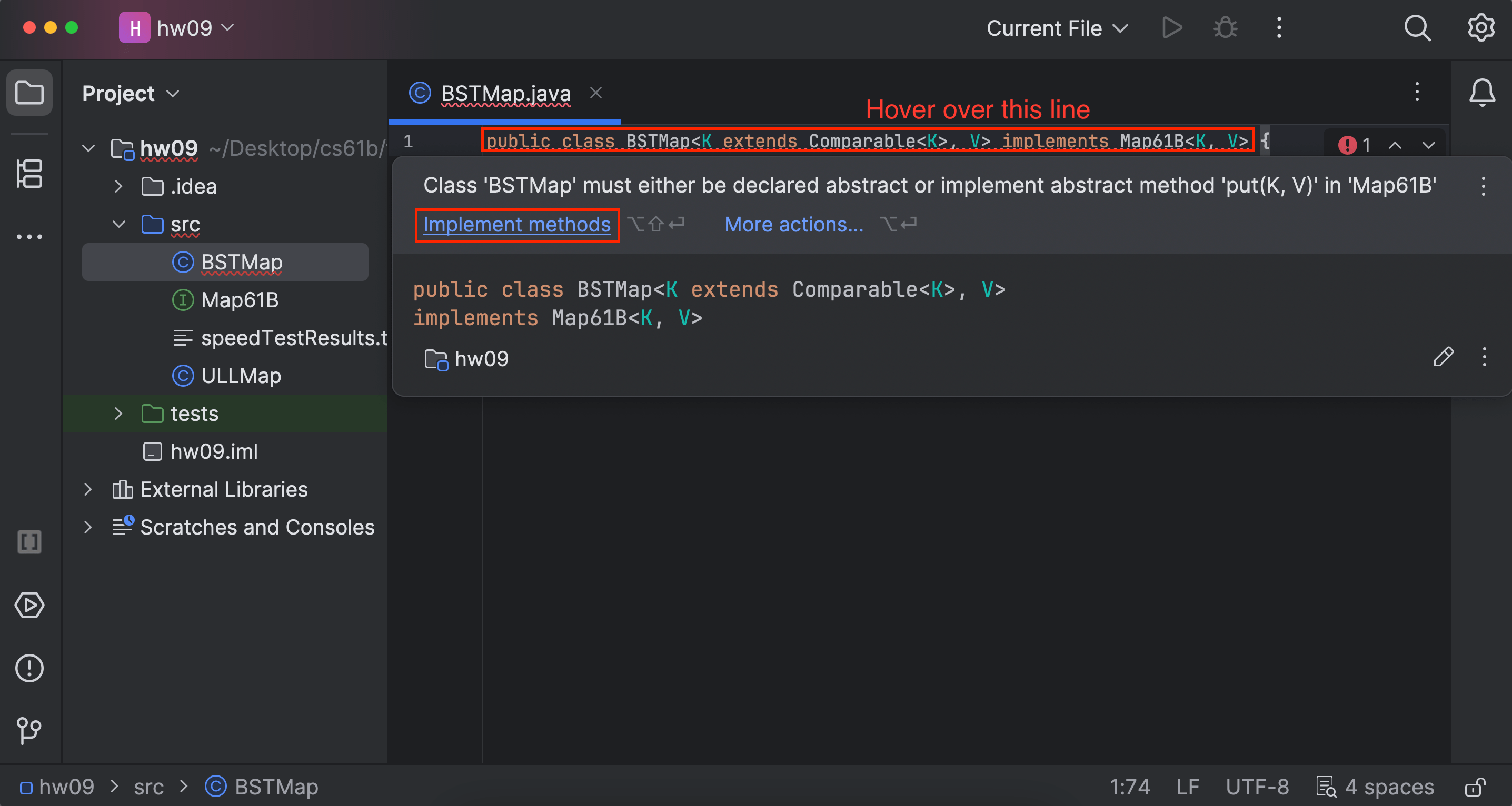 Click Implement Methods