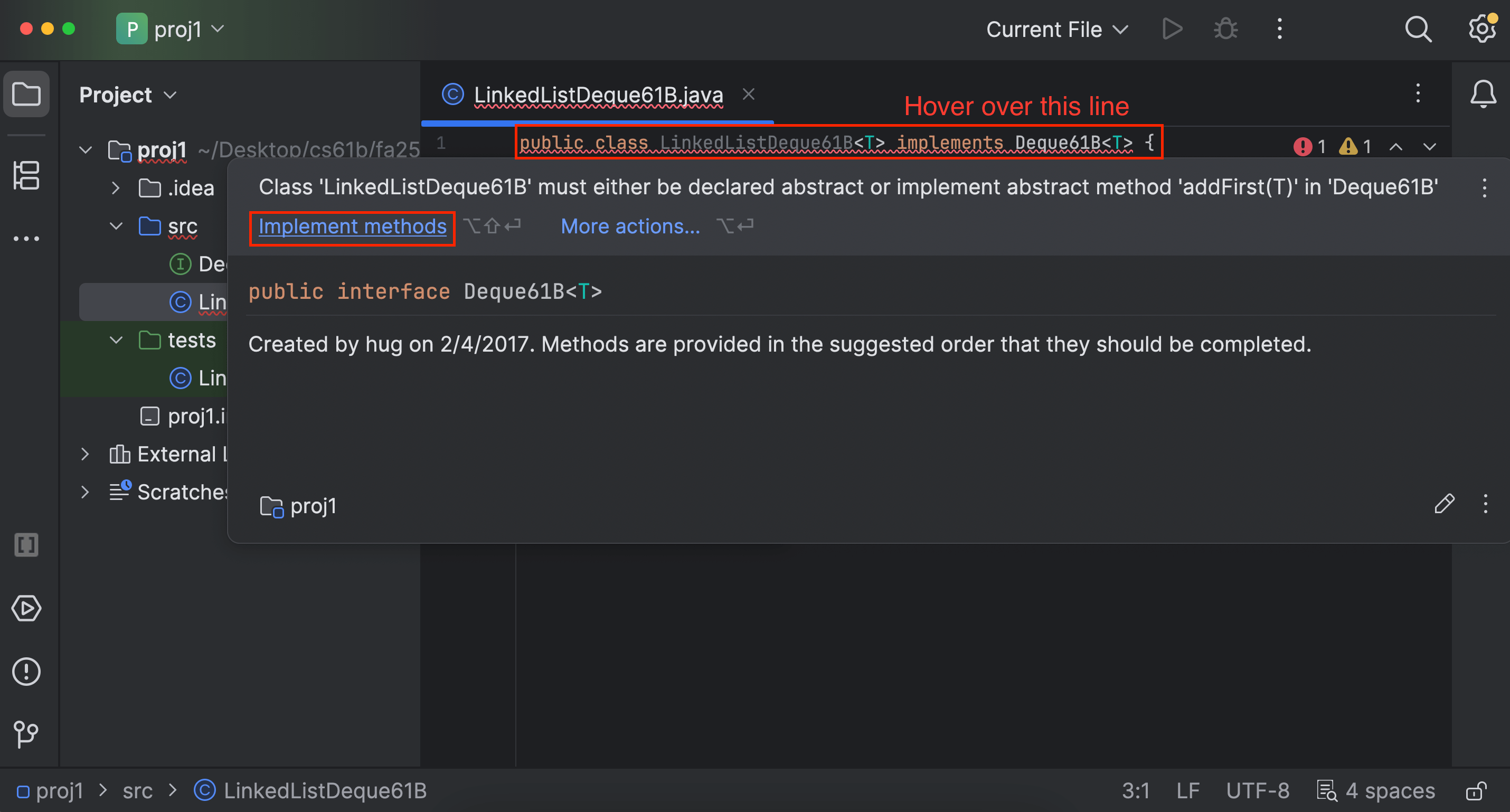 Click Implement Methods